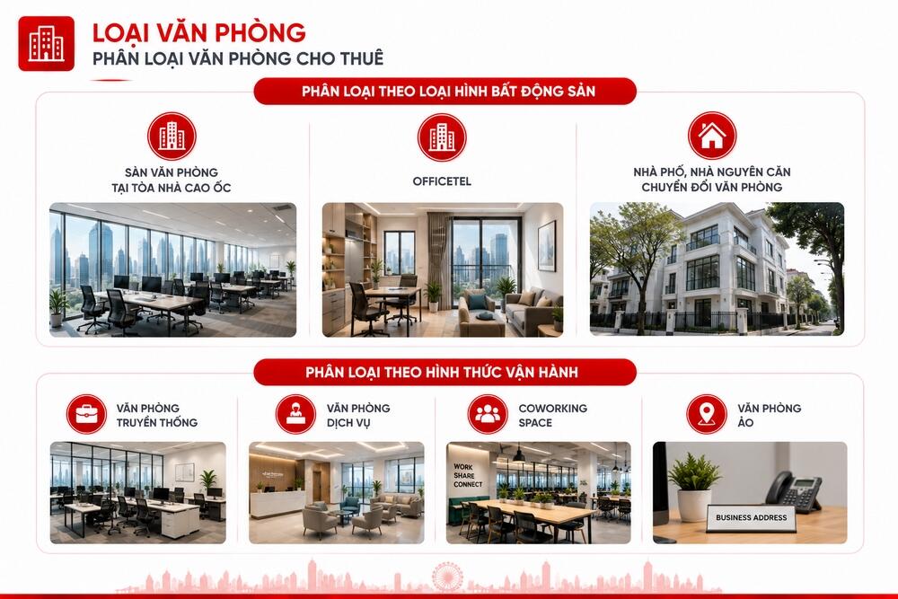 Các loại văn phòng cho thuê
