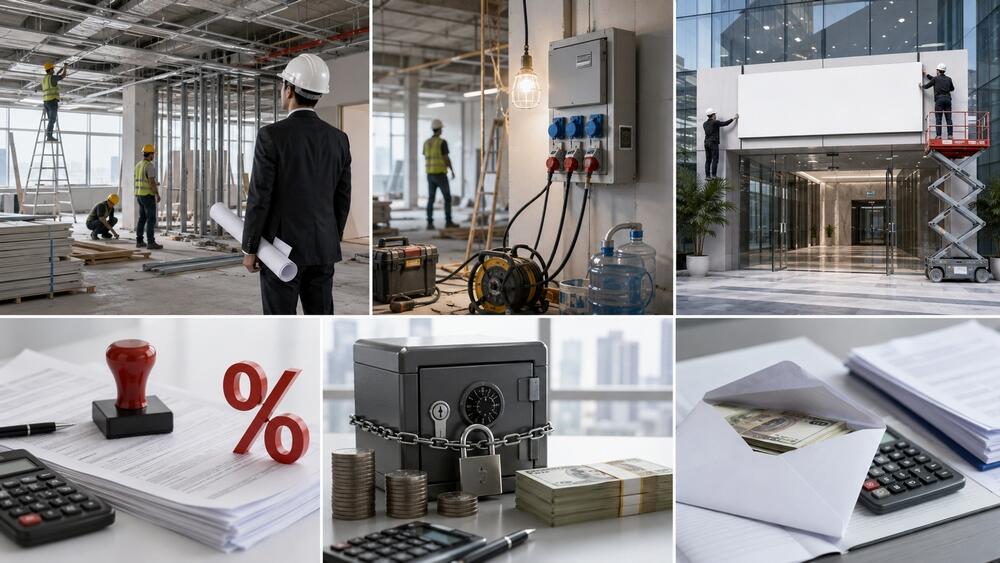 Chi phí đầu tư ban đầu và thi công nội thất văn phòng