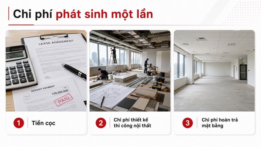 Các khoản chi phí phát sinh một lần khi thuê văn phòng