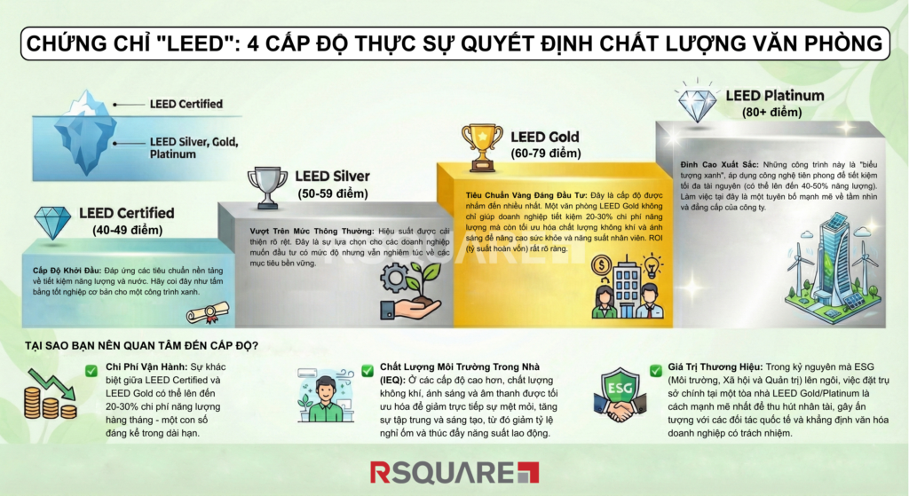 Chứng Chỉ “LEED”: 4 Cấp Độ Thật Sự Quyết Định Chất Lượng Văn Phòng