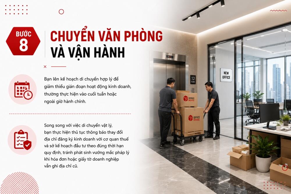 Chuyển sang văn phòng mới và vận hành