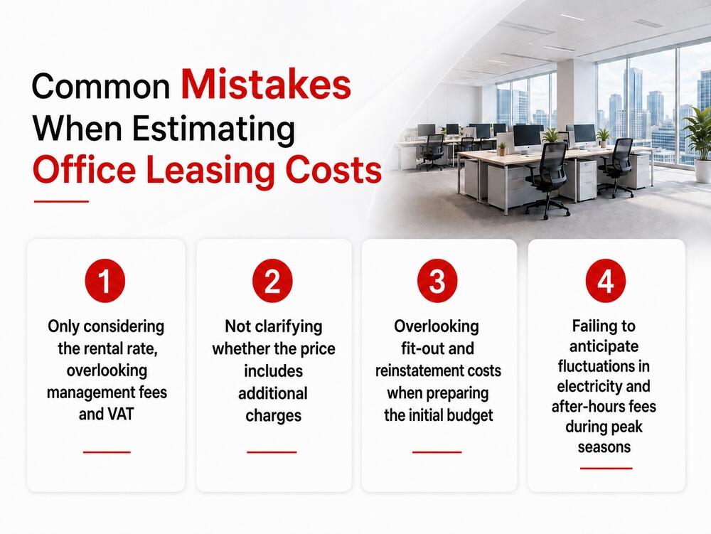 Common mistakes when estimating office rental costs