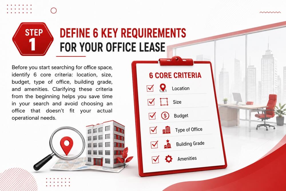 Define 6 key office requirements