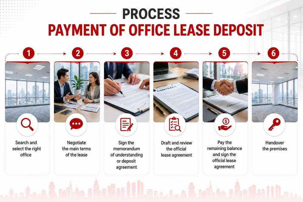 Step by step office lease deposit payment process