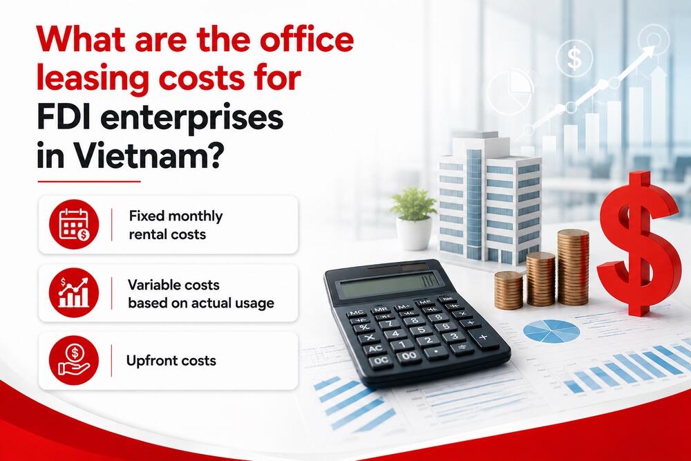 Detailed breakdown of office leasing costs for FDI enterprises in Vietnam