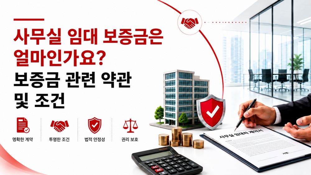 사무실 임대 보증금 금액 및 주요 조항