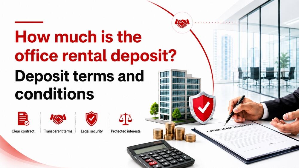 Office rental deposit amount and key terms