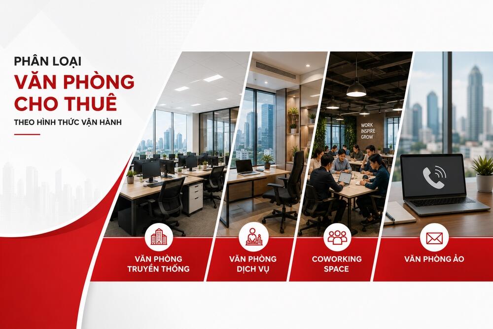 Phân loại văn phòng cho thuê theo hình thức vận hành