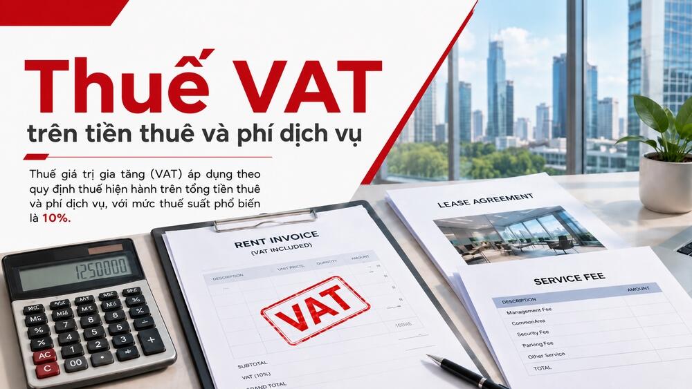 Thuế VAT trên tiền thuê văn phòng và phí dịch vụ