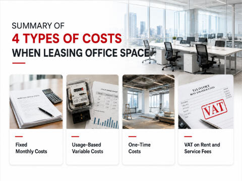 Summary of 4 types of costs when leasing office space