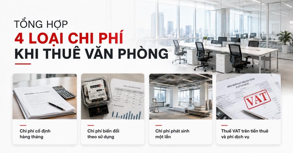 Tổng hợp 4 loại chi phí khi thuê văn phòng chi tiết nhất