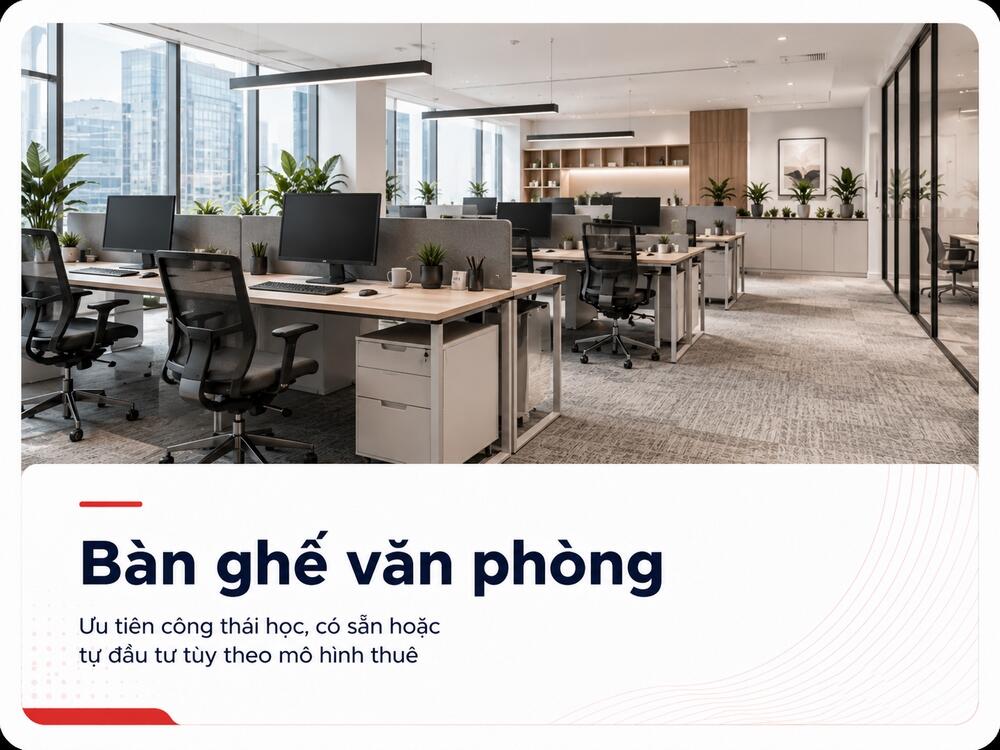 Bàn ghế làm việc chuẩn Ergonomic cho văn phòng