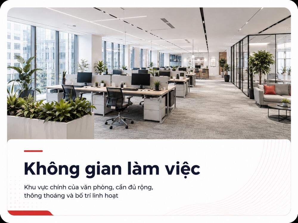 Không gian làm việc chuyên nghiệp và thông thoáng