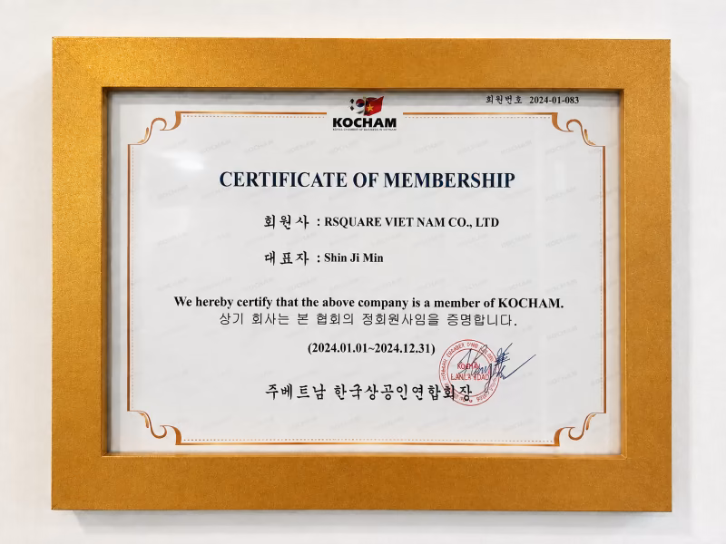 KOCHAM Certificate of Membership