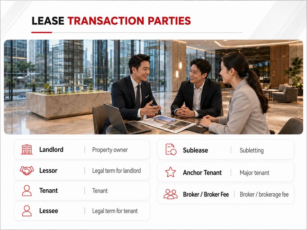 Terminology for transaction parties in office leasing
