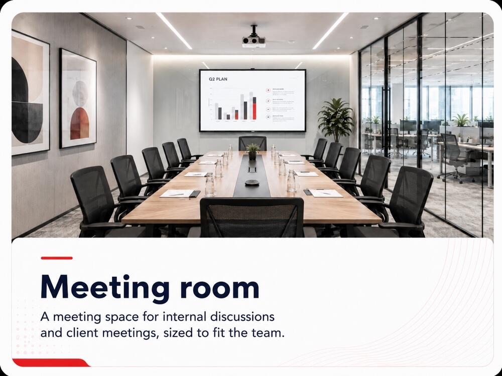 Fully equipped modern office meeting room