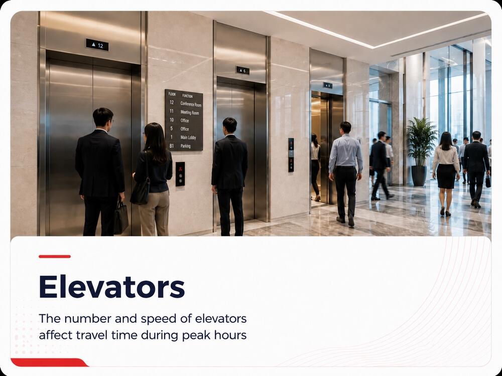 High speed elevator system in office building