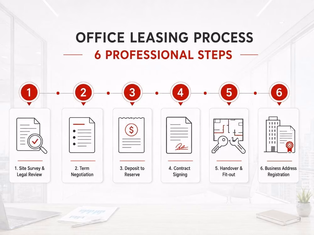 Professional 6-step office leasing process