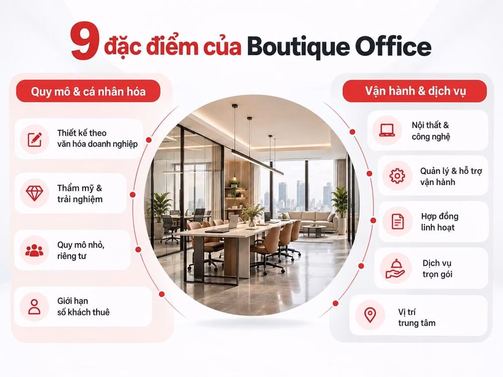 9 đặc điểm nổi bật của mô hình văn phòng Boutique Office
