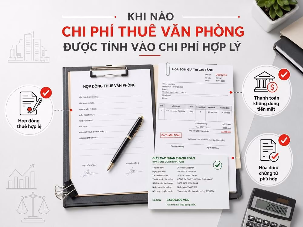 Điều kiện ghi nhận chi phí thuê văn phòng vào chi phí hợp lý