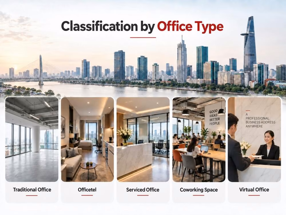 Classification guide for various rental office space types