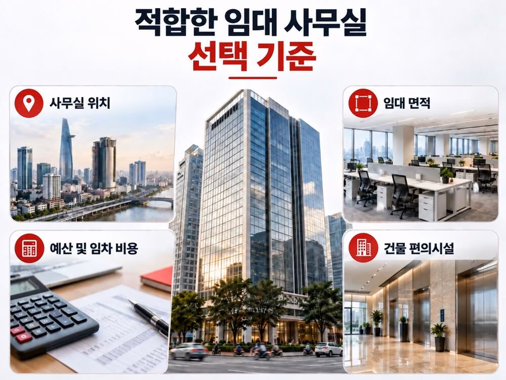 적합한 임대 사무실 선정을 위한 주요 기준