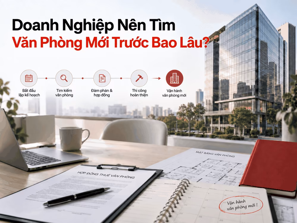 Thời gian lý tưởng doanh nghiệp nên bắt đầu tìm văn phòng mới