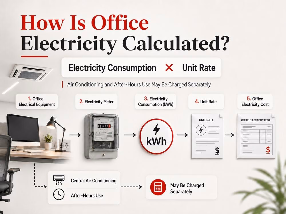 How office electricity consumption bills are calculated