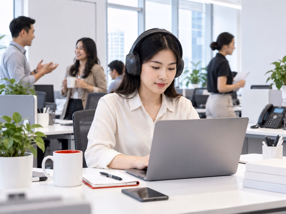 Làm thế nào để làm việc hiệu quả trong văn phòng ồn ào?