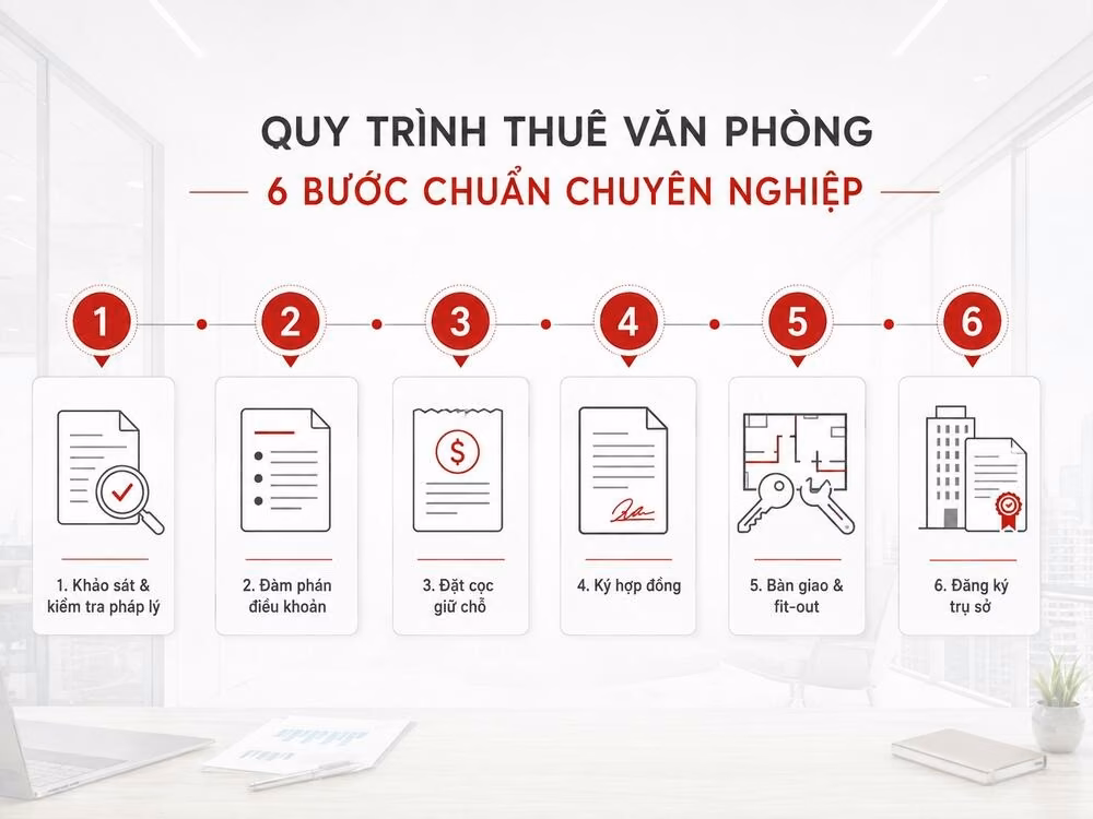 Quy trình 6 bước thuê văn phòng chuẩn chuyên nghiệp