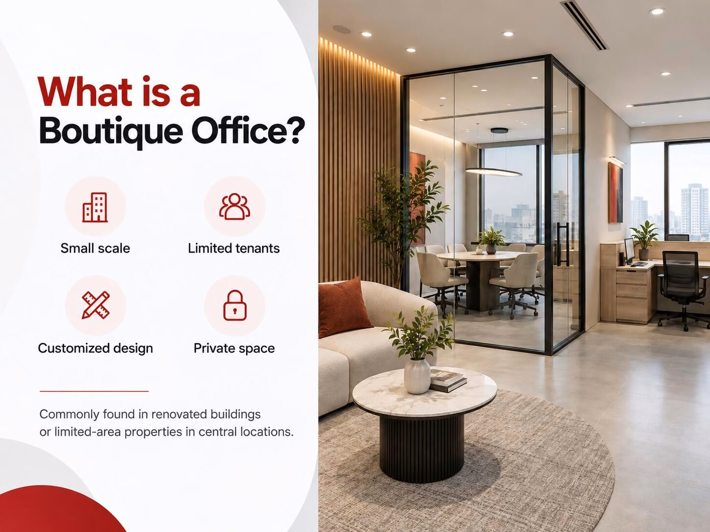 Overview explanation of what a boutique office is
