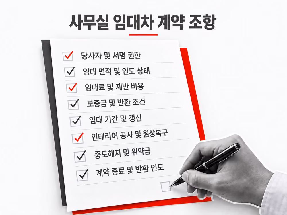 사무실 임대차계약의 필수 조항: 임대료, 보증금, 임대차 기간 및 계약 해지