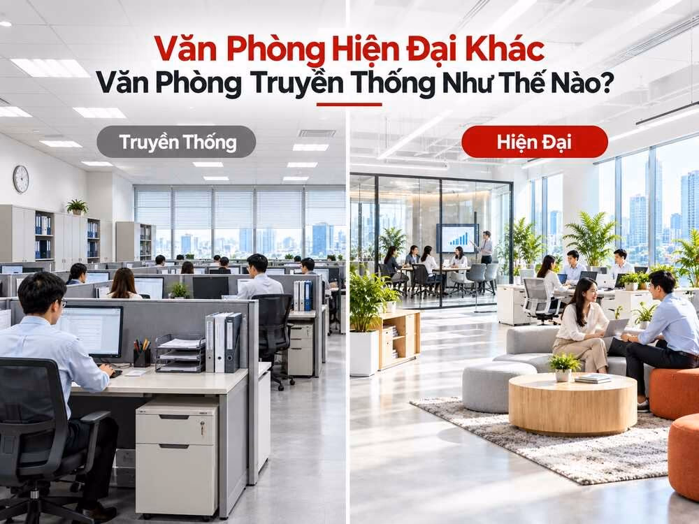 So sánh văn phòng hiện đại và văn phòng truyền thống
